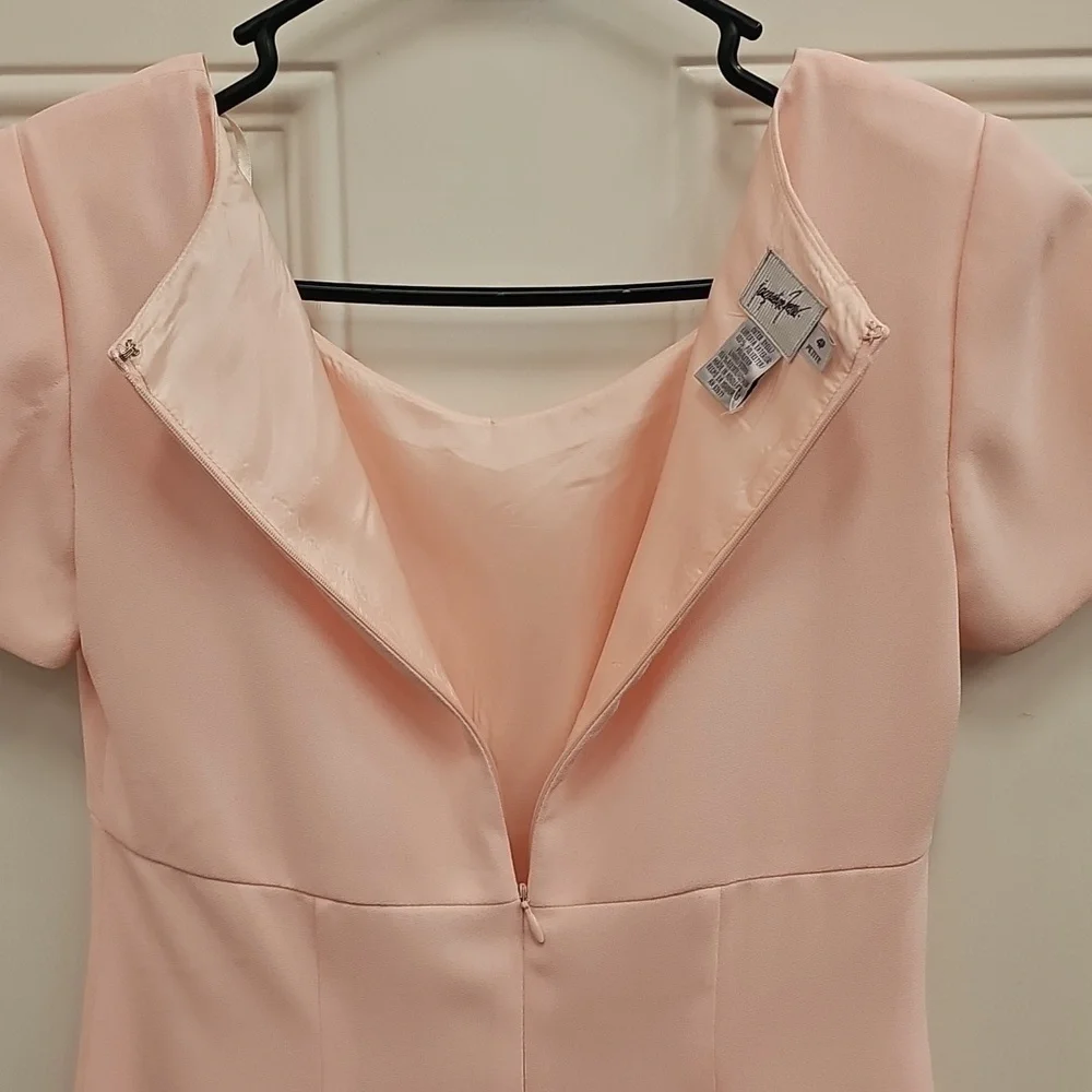 Elegant, Wedding, Bride, Pink, Women's, Midi, Dress, Formal, Vintage, 90s, Party - Picture 7 of 7